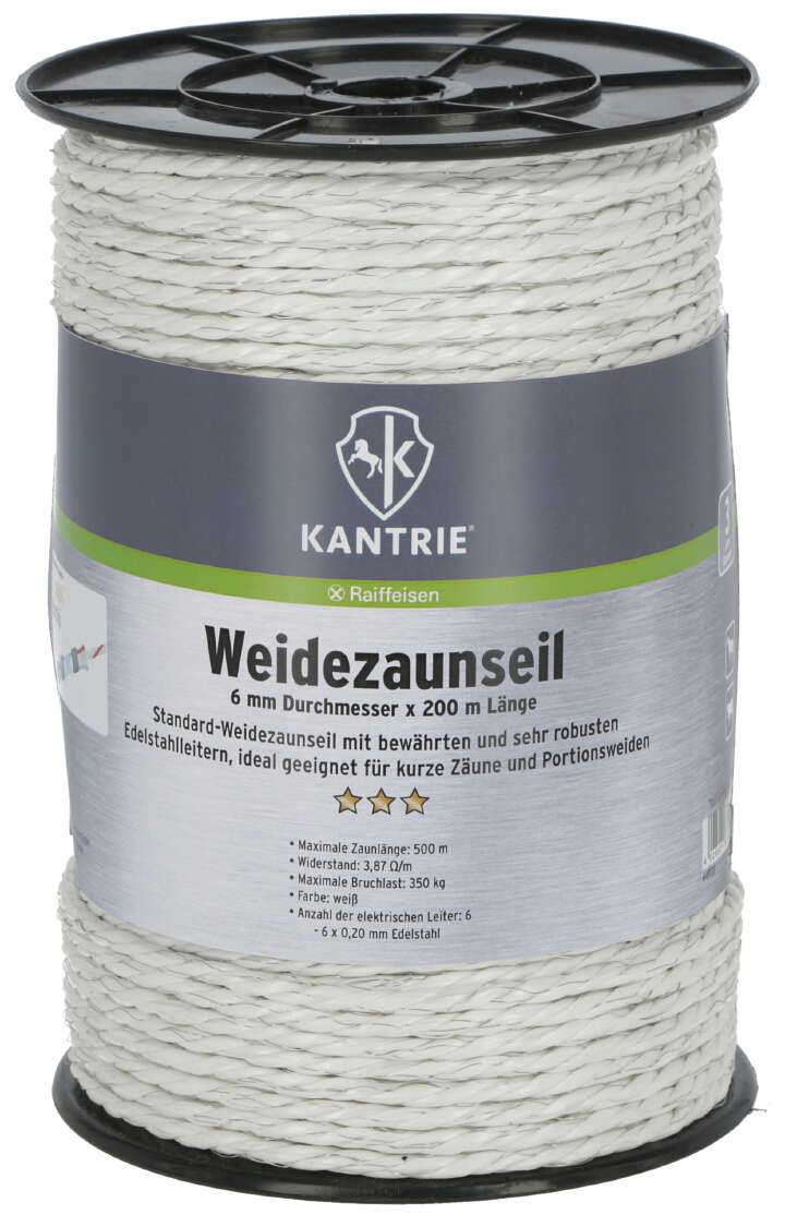 KANTRIE Weidezaunseil für kurze Zaunanlagen 200 m